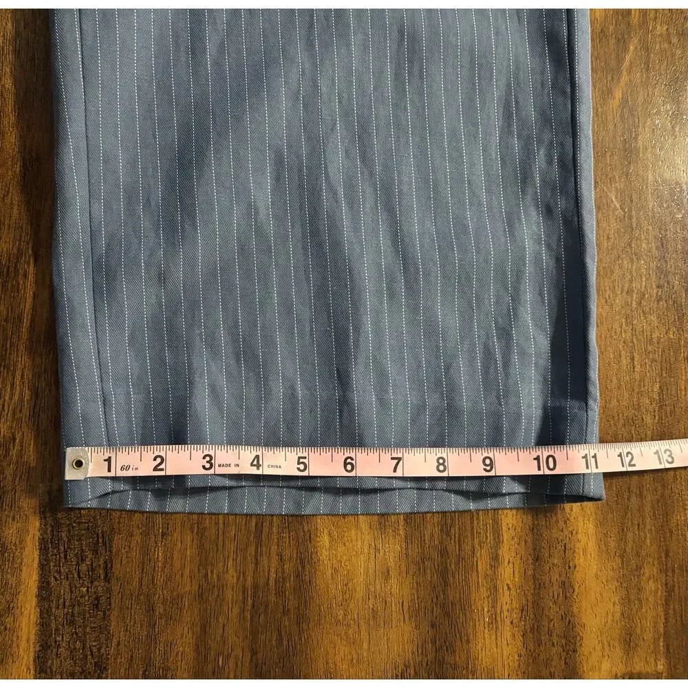 Banana Republic Women’s XL Pants 38 x 30 Wide Leg Trouser Pull On Pinstripe